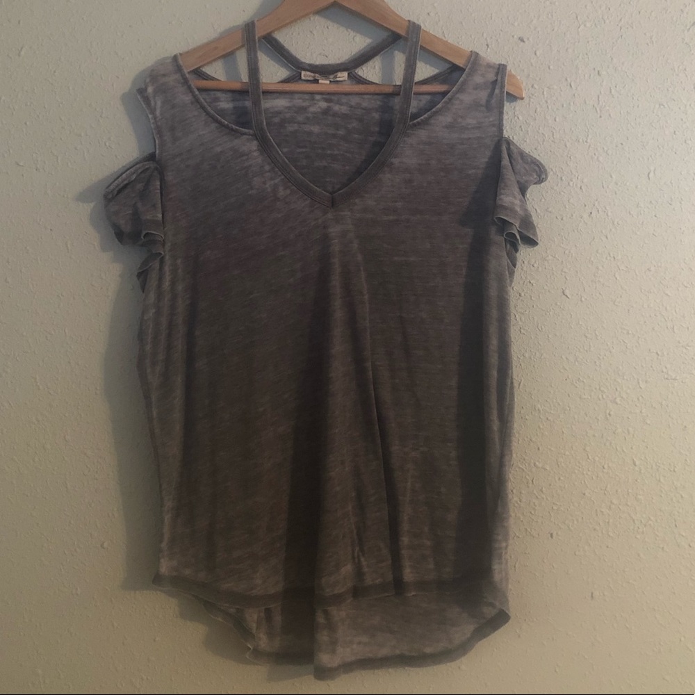 Express Cold Shoulder Burnout Tee